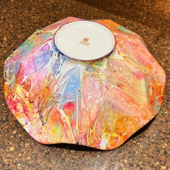 HANDCRAFTED 10” Wave Ceramic Bowl - Picture 3 of 11